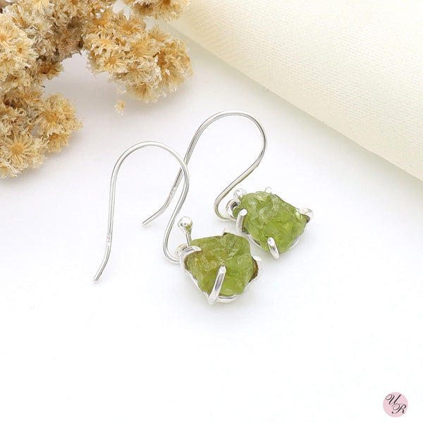 Peridot Rough Earring