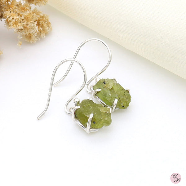 Peridot Rough Earring