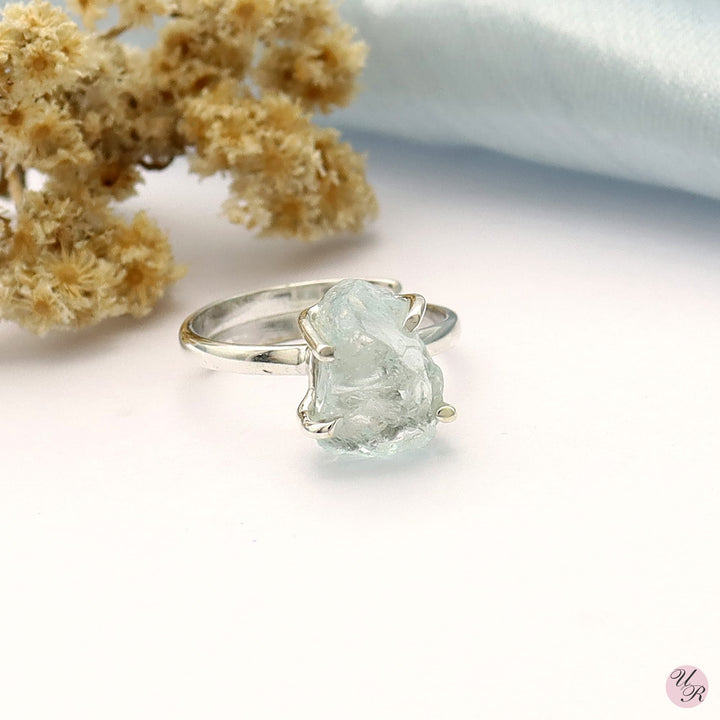 Aquamarine Rough Ring