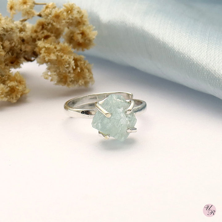 Aquamarine Rough Ring