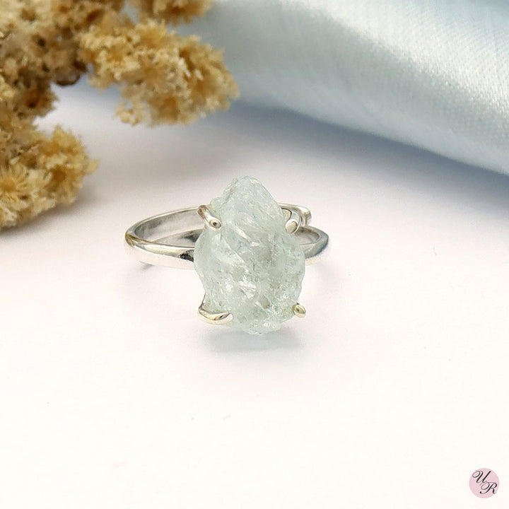 Aquamarine Rough Ring