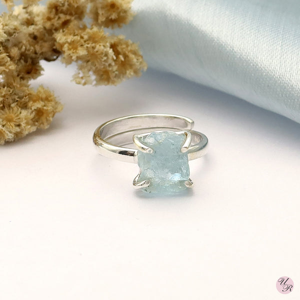 Aquamarine Rough Ring