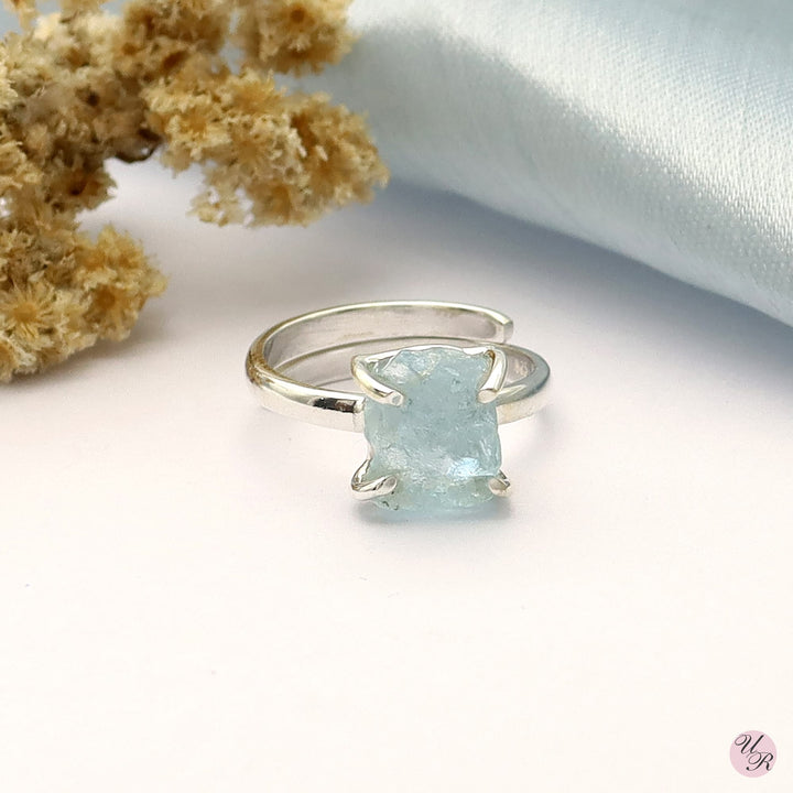 Aquamarine Rough Ring