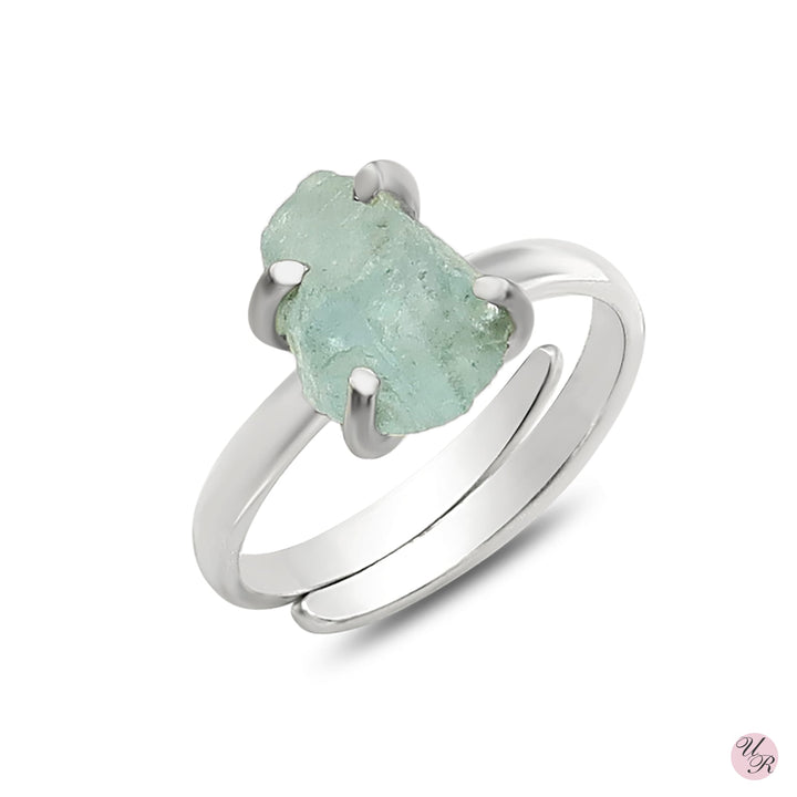 Aquamarine Rough Silver Ring