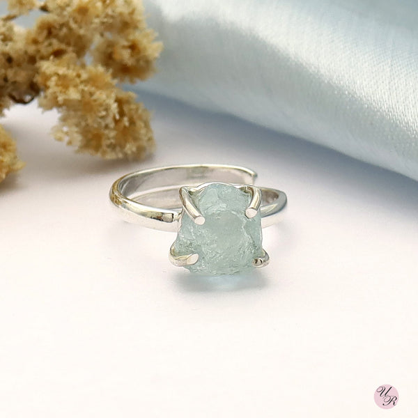 Aquamarine Rough Ring