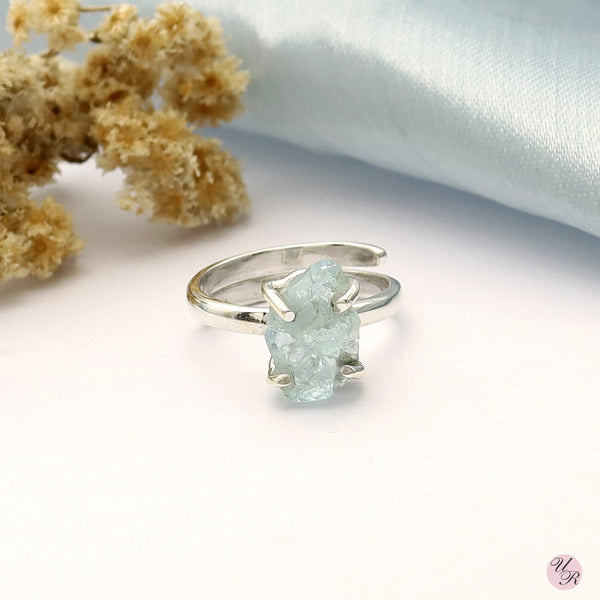 Aquamarine Rough Ring (Adj.)