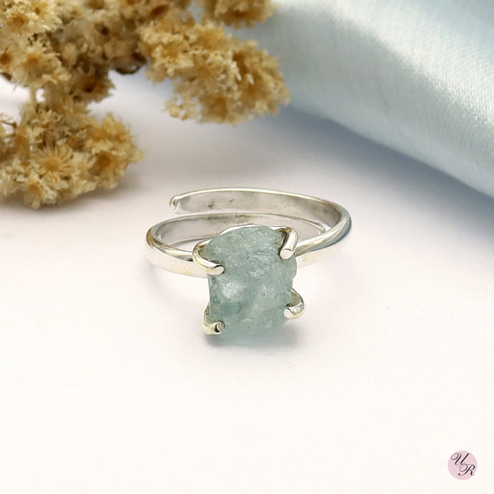 Aquamarine Rough Ring