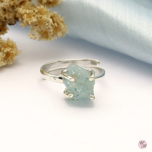 Aquamarine Rough Ring