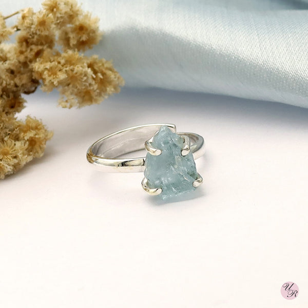 Aquamarine Rough Ring 