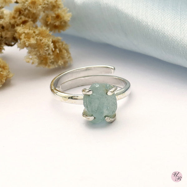 Aquamarine Rough Ring (Adj.)