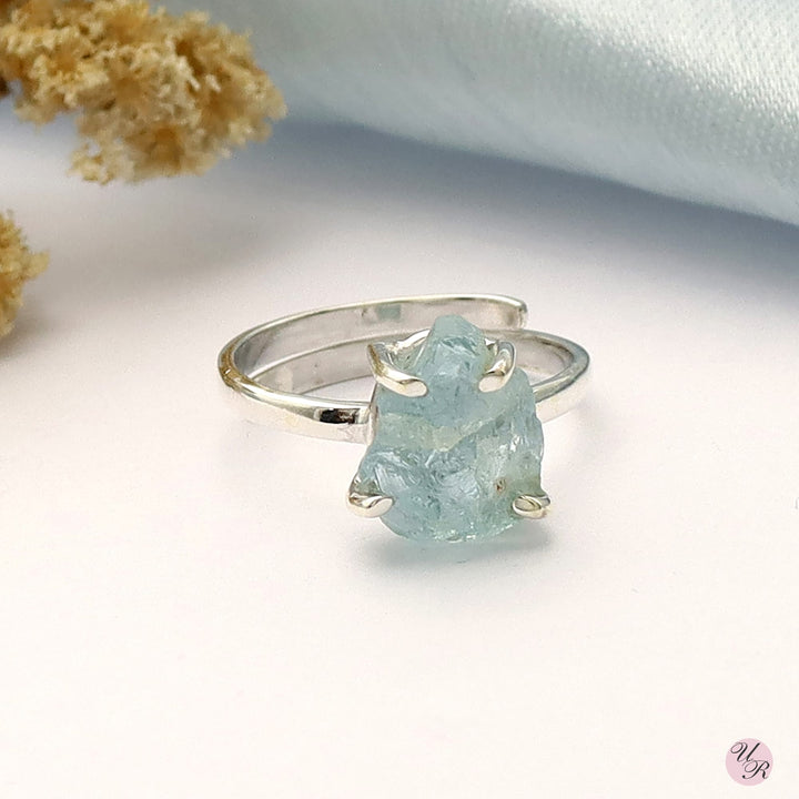 Aquamarine Rough Ring (Adj.)