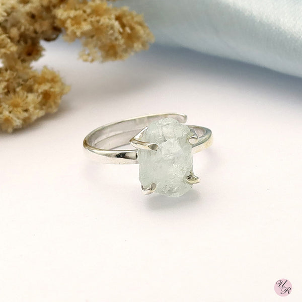 Aquamarine Rough Ring (Adj.)