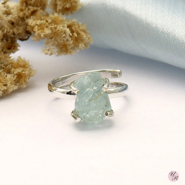 Aquamarine Rough Ring (Adj.)