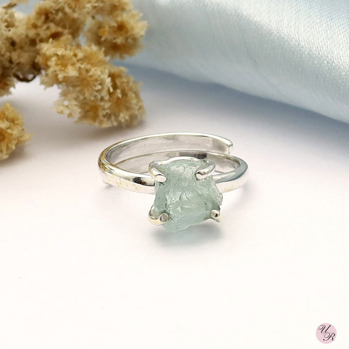 Aquamarine Rough Ring (Adj.)