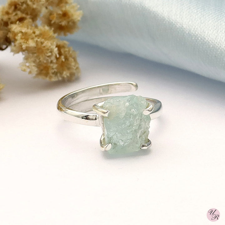 Aquamarine Rough Ring (Adj.)