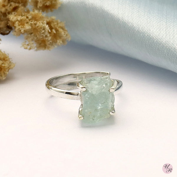 Aquamarine Rough Ring (Adj.)