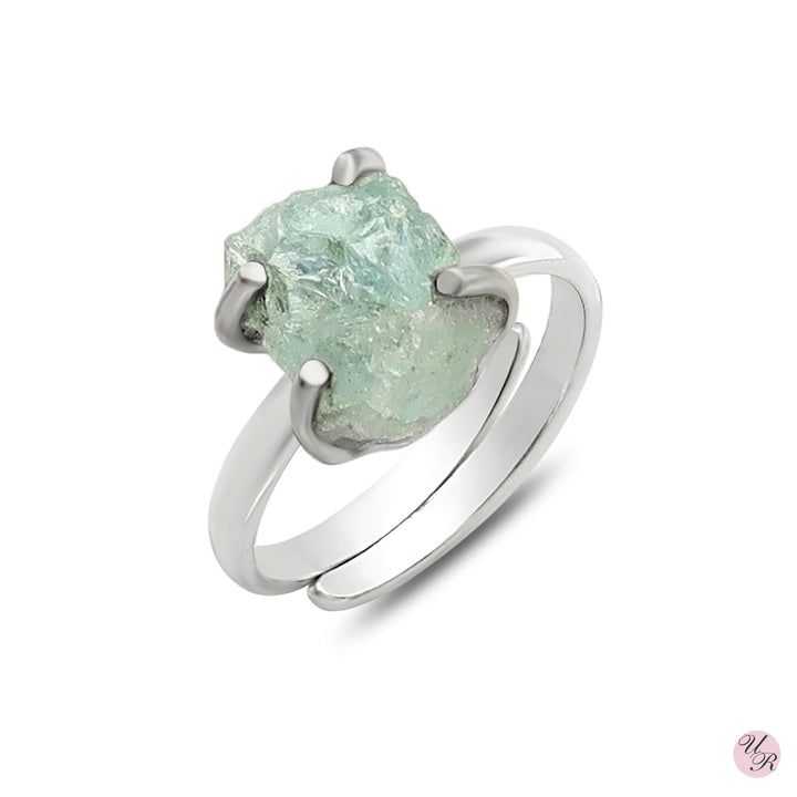 Aquamarine Rough Ring (Adj.)