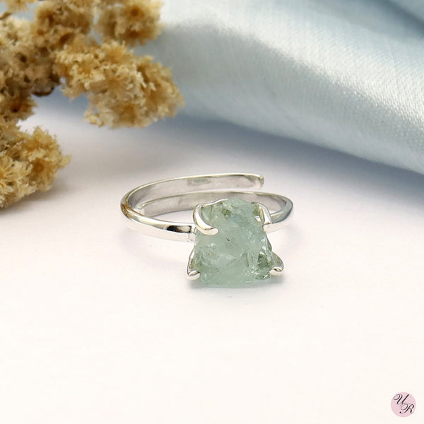 Aquamarine Rough Ring (Adj.)