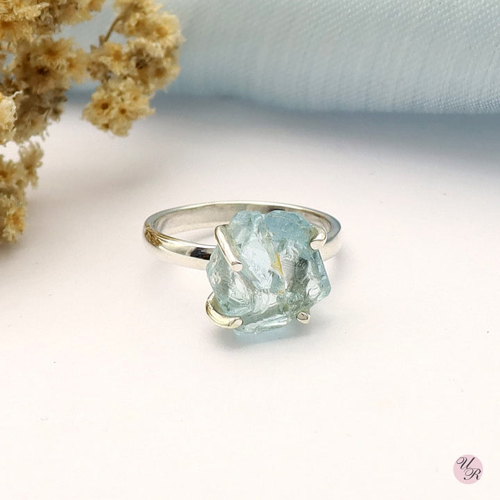 Aquamarine Rough Ring