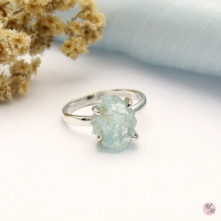 Aquamarine Rough Ring