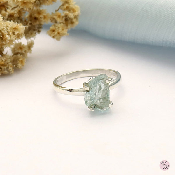 Aquamarine Rough Ring