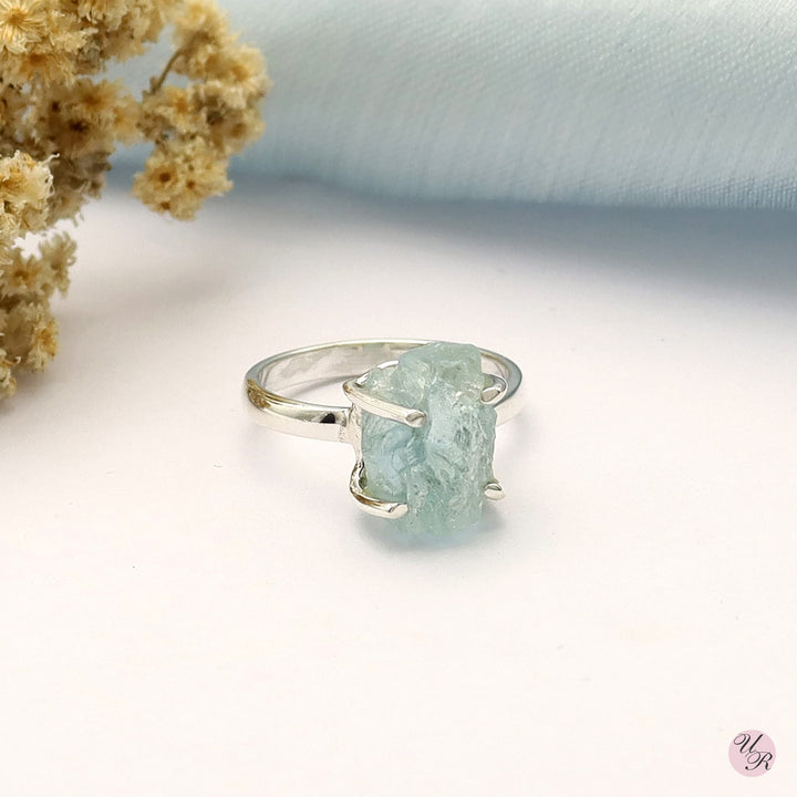 Aquamarine Rough Ring