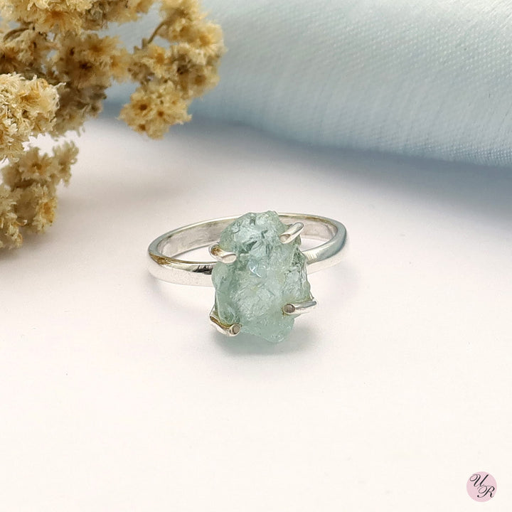 Aquamarine Rough Ring