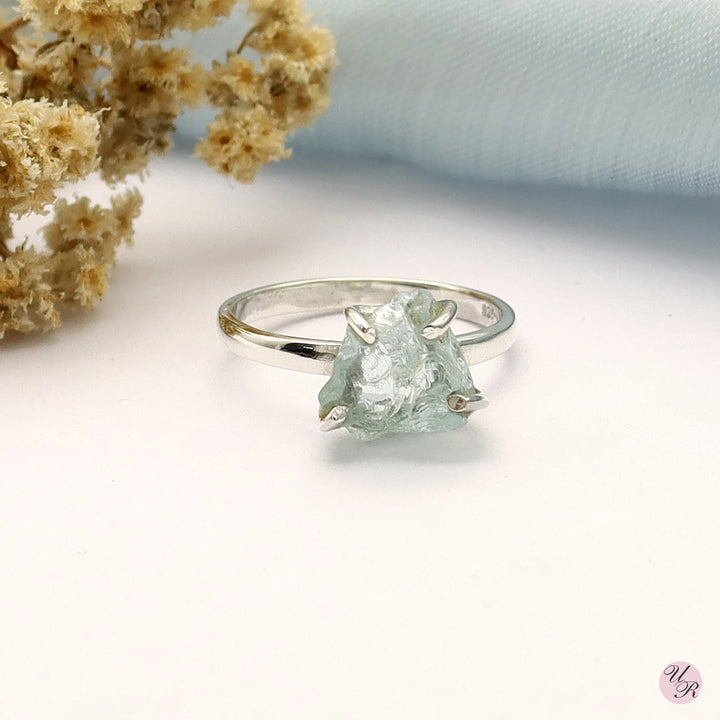 Aquamarine Rough Ring