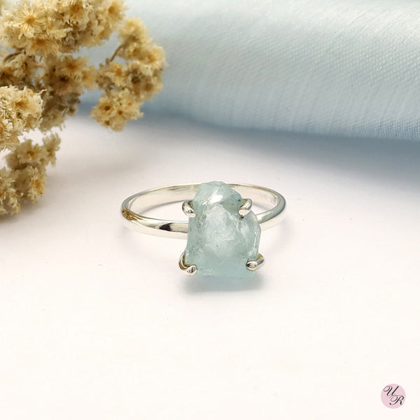 Aquamarine Rough Ring