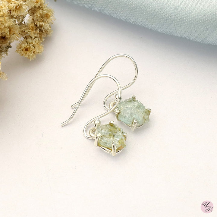 Aquamarine Rough Earring