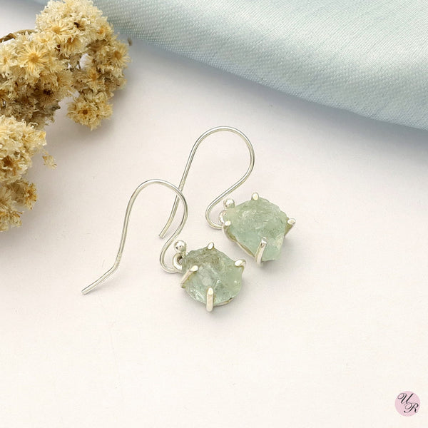 Aquamarine Rough Earring