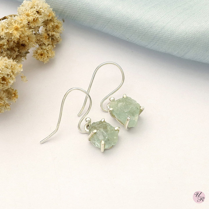 Aquamarine Rough Earring