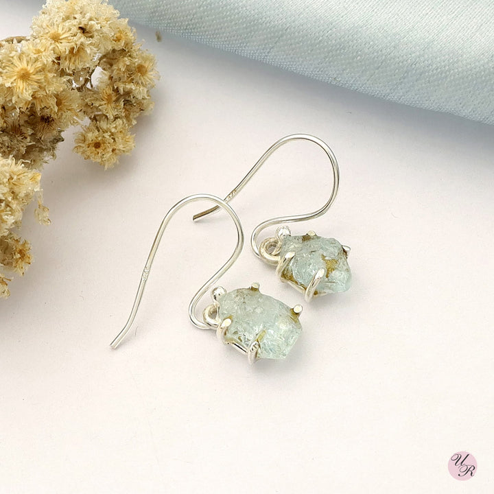 Aquamarine Rough Earring