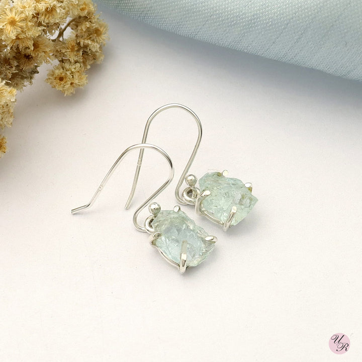 Aquamarine Rough Earring