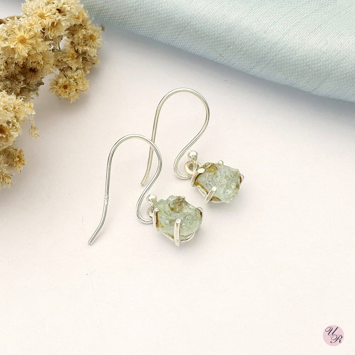 Aquamarine Rough Earring