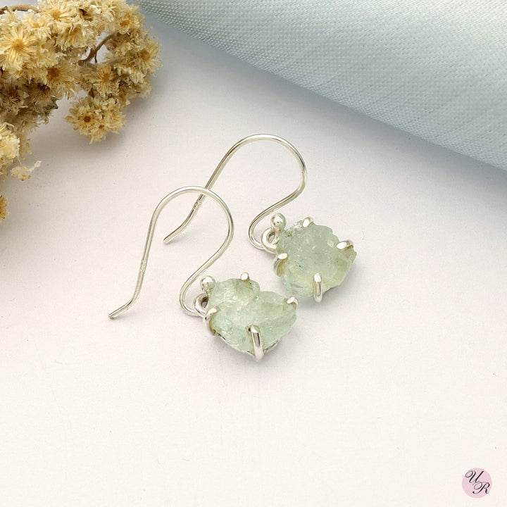 Aquamarine Rough Earring