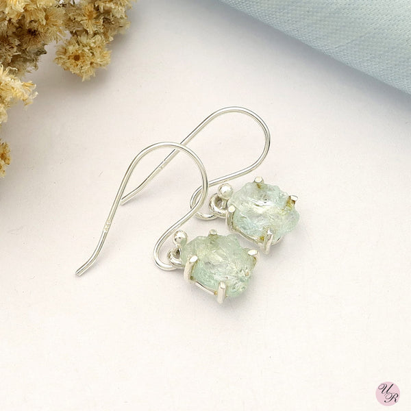 Aquamarine Rough Earring