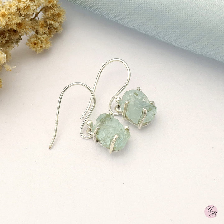 Aquamarine Rough Earring