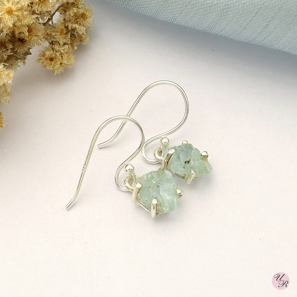 Aquamarine Rough Earring