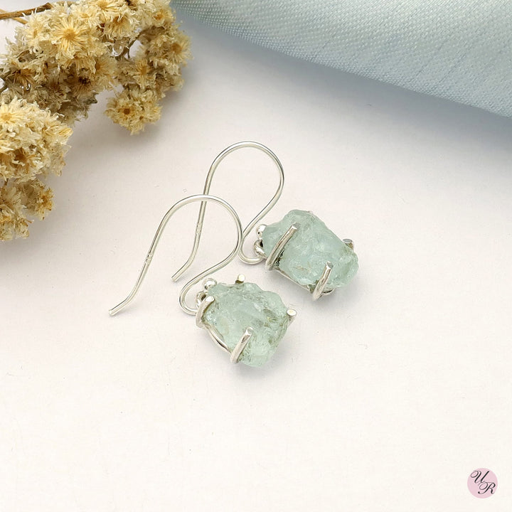 Aquamarine Rough Earring