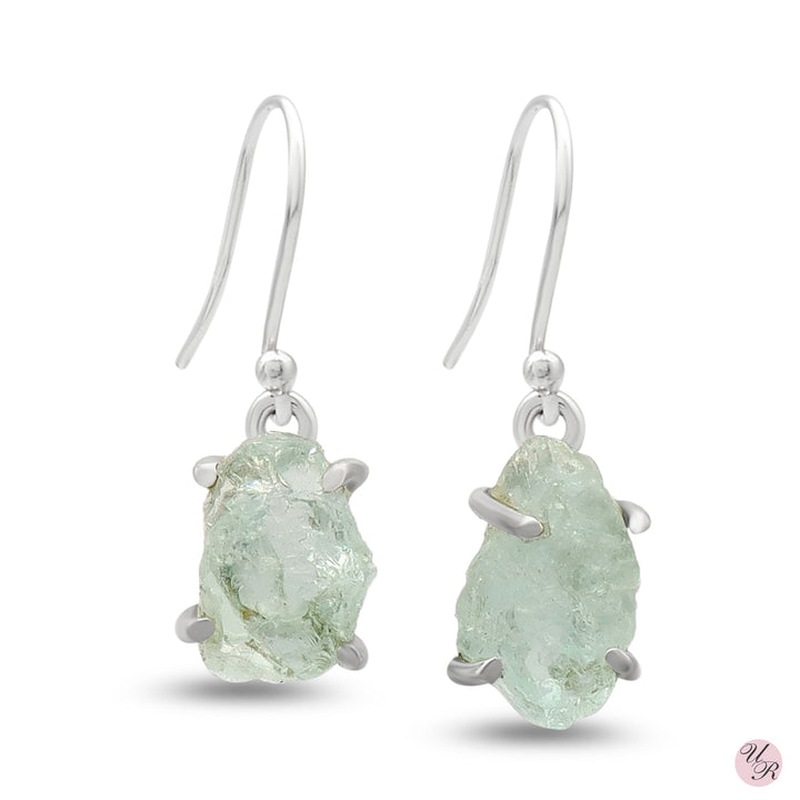 Aquamarine Rough Earring