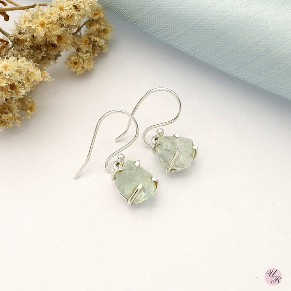 Aquamarine Rough Earring