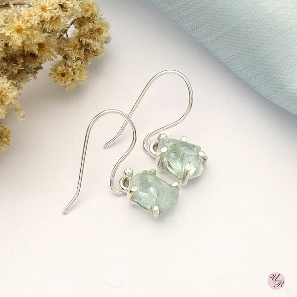 Aquamarine Rough Earring