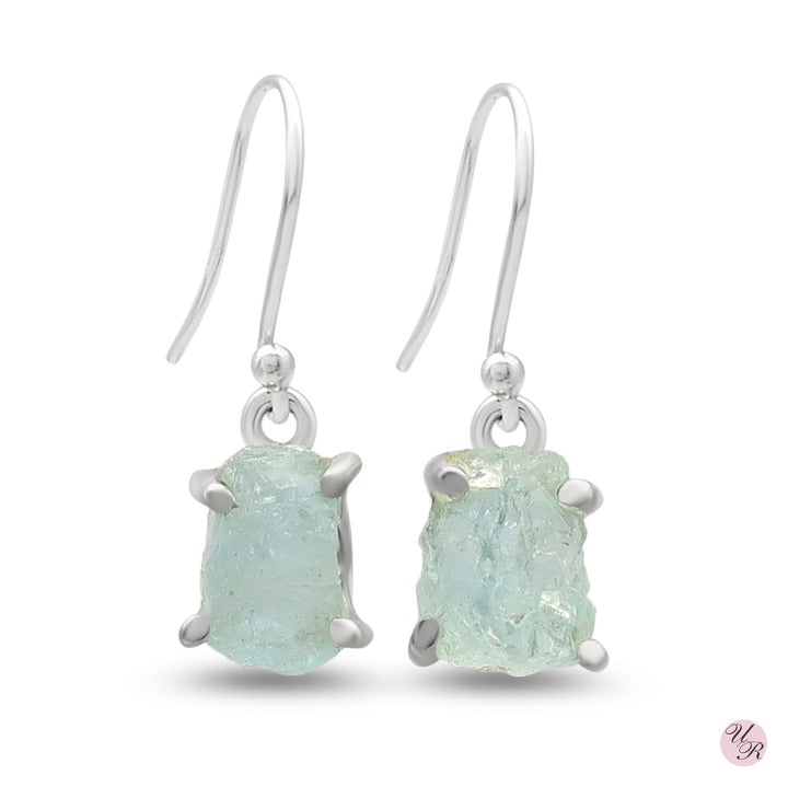 Aquamarine Rough Earring