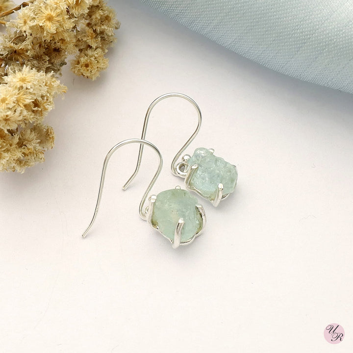 Aquamarine Rough Earring