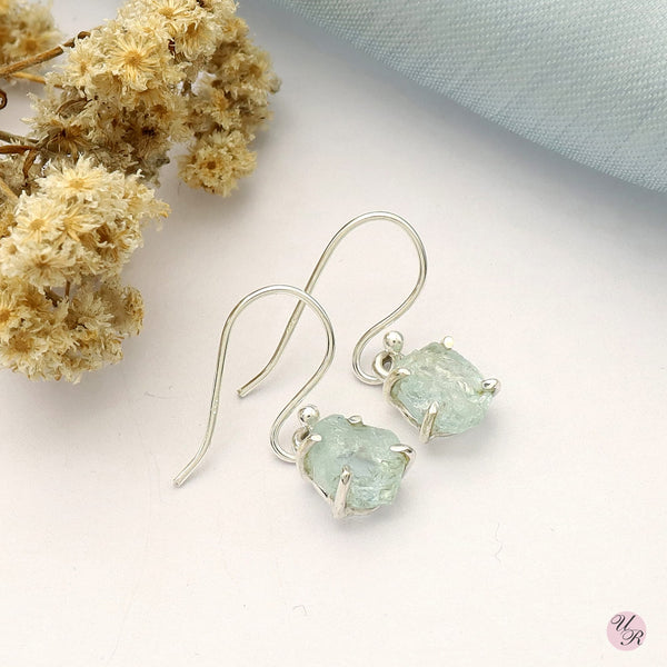 Aquamarine Rough Earring