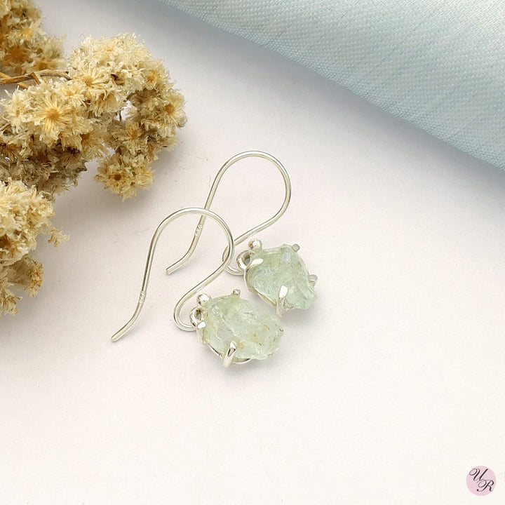 Aquamarine Rough Earring