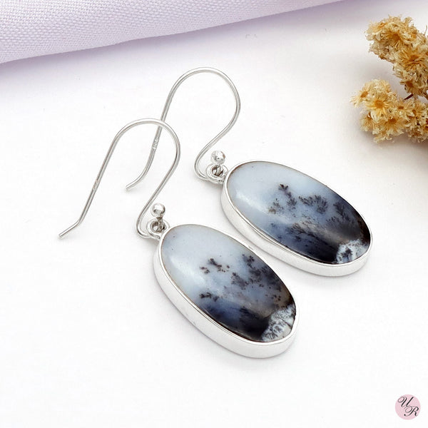 Dendritic Agate Earring