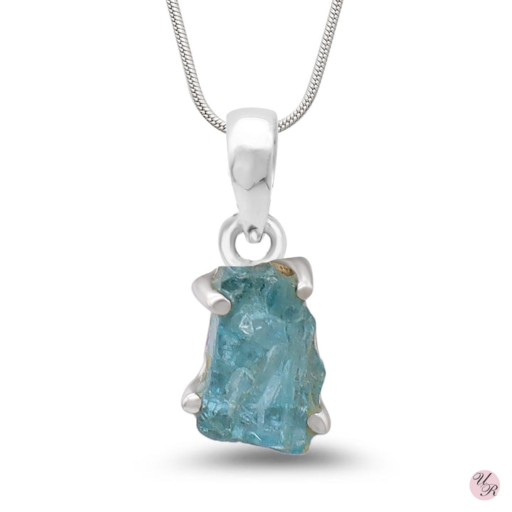 Apatite Rough Silver Pendant