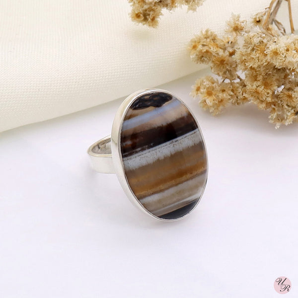 Banded Agate Ring (Adj.)